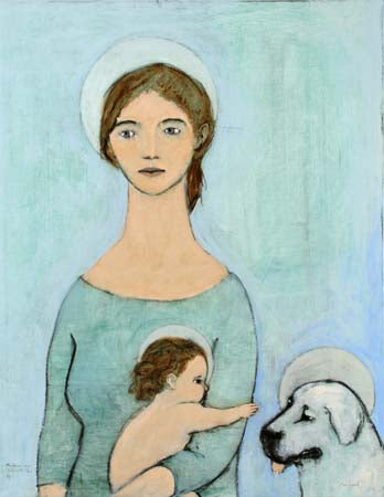 madonna and child with dog