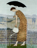 gardening in the rain - poster