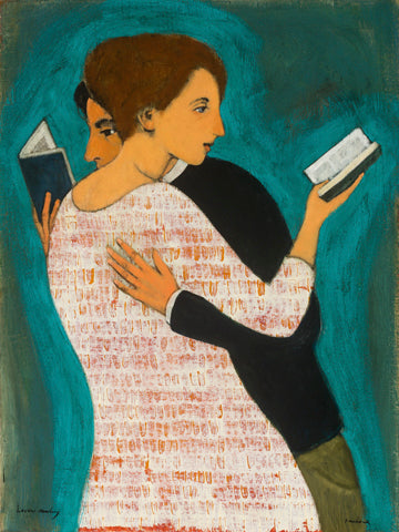 lovers reading - poster