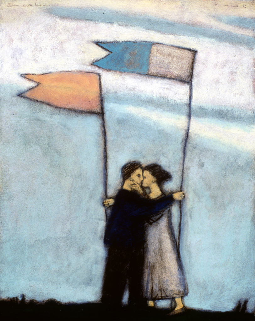 lovers with banners - giclee